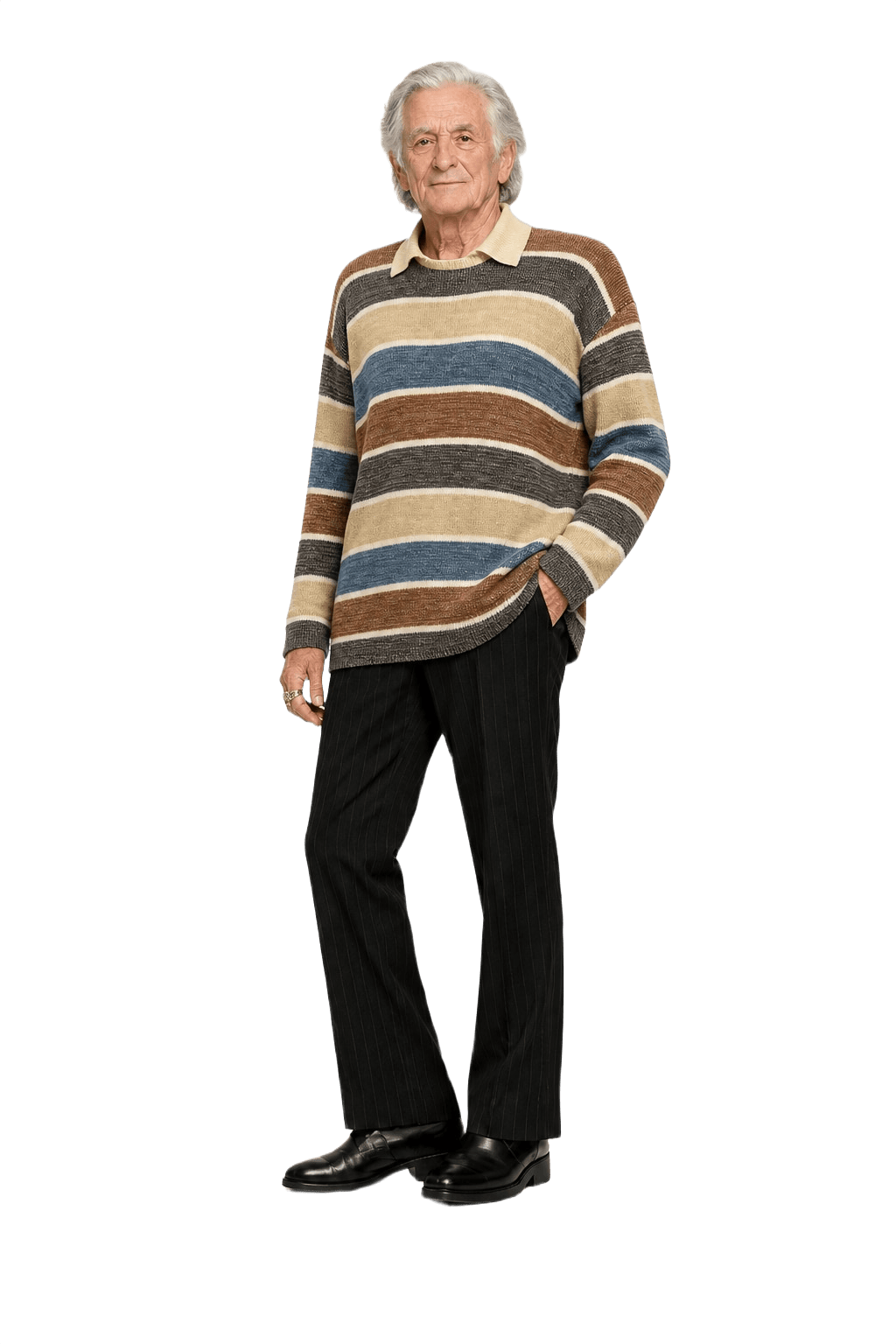 1970s Brown Synthetic Blend Sweater - Model