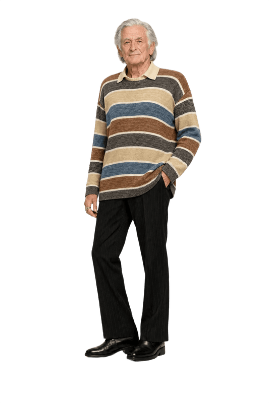 1970s Brown Synthetic Blend Sweater - Model