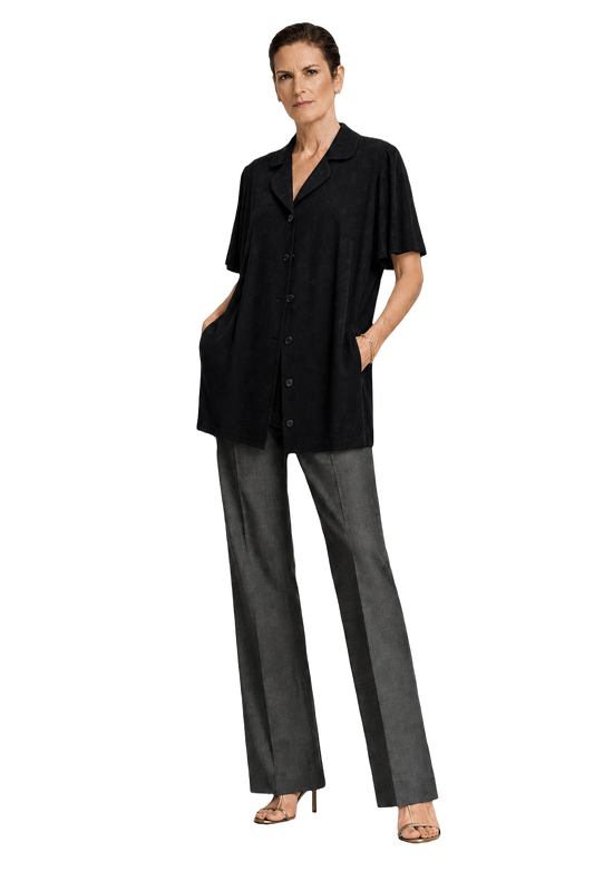 1990s Black Wool Blend Blazer - Model