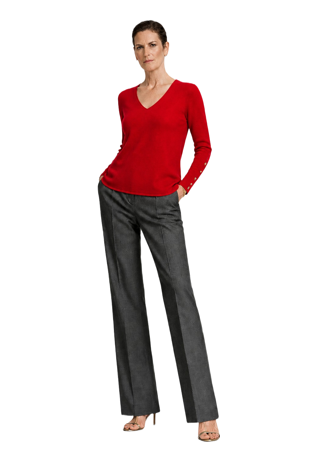 1990s Red Rayon Blend Sweater - Model