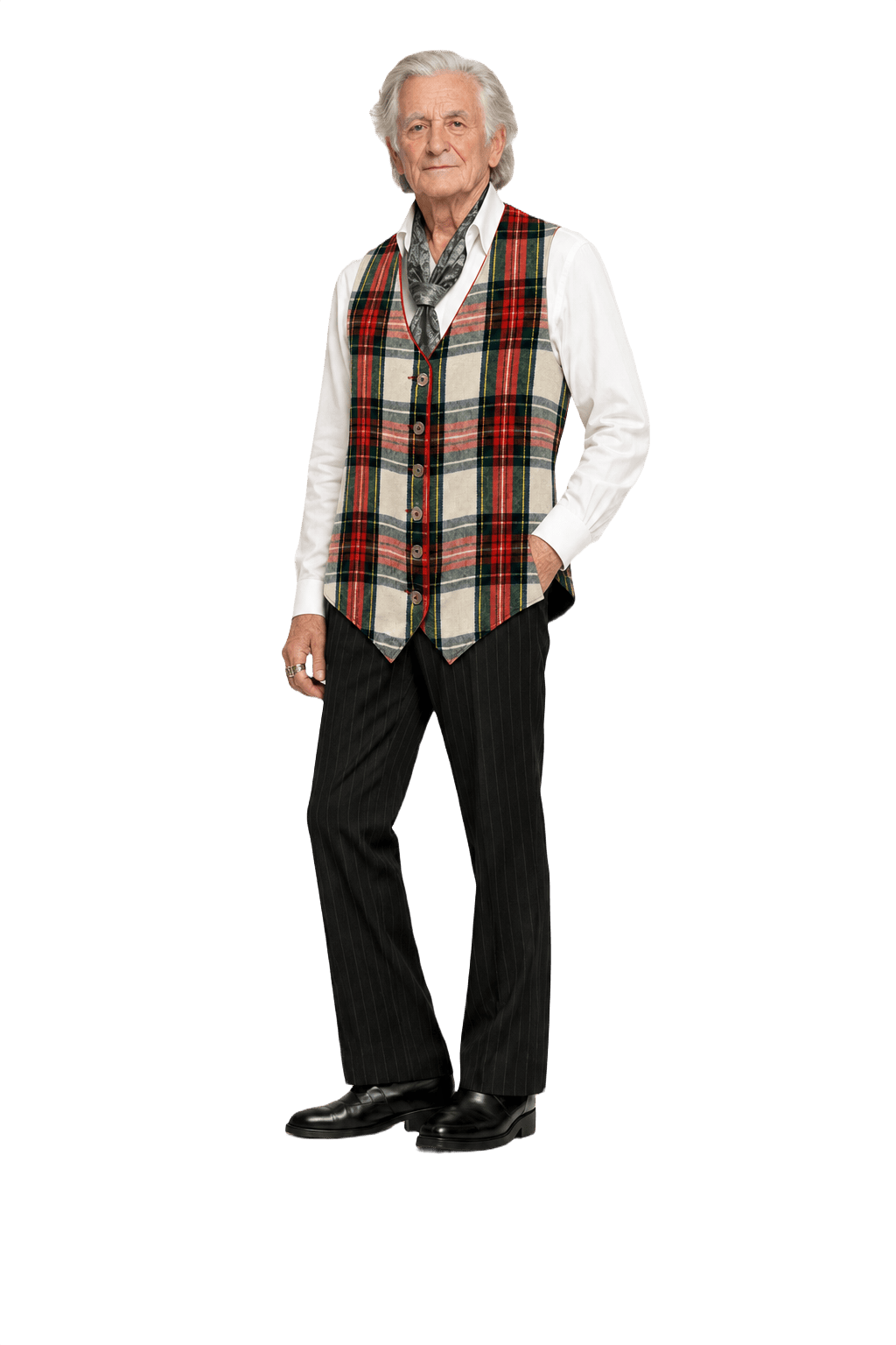 1970s Red Cotton Blend Vest - Model