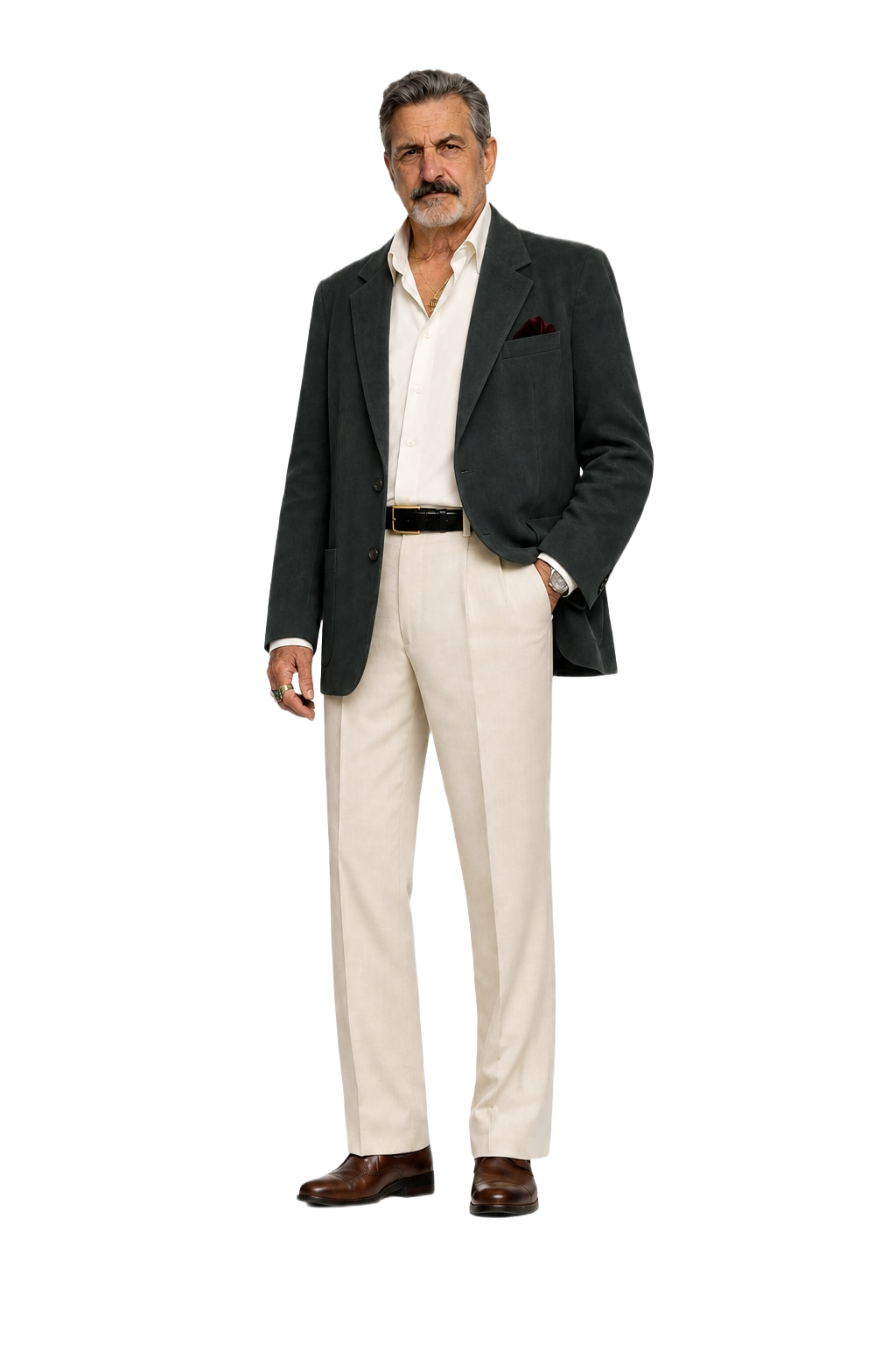 1980s Dark Green Velvet Blazer - Model