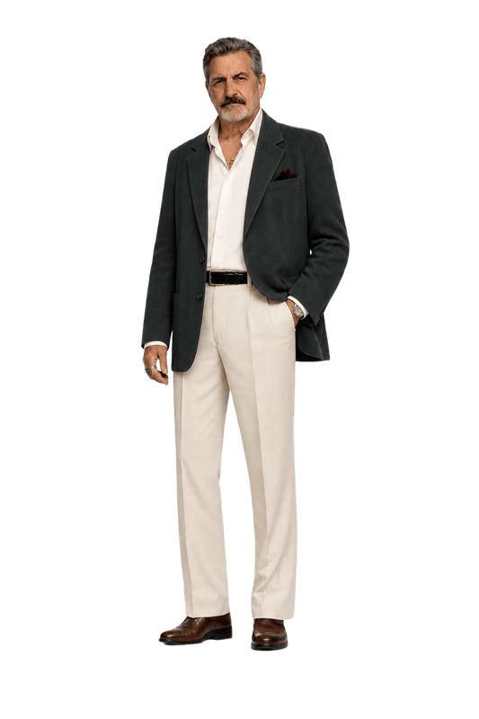 1980s Dark Green Velvet Blazer - Model
