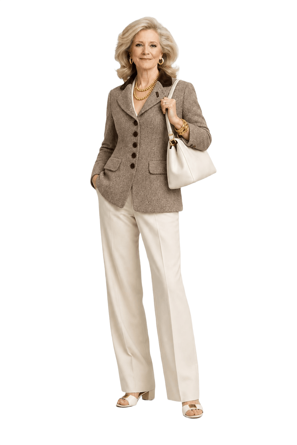 1970s Brown Wool Blend Blazer - Model