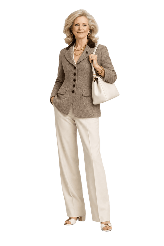 1970s Brown Wool Blend Blazer - Model