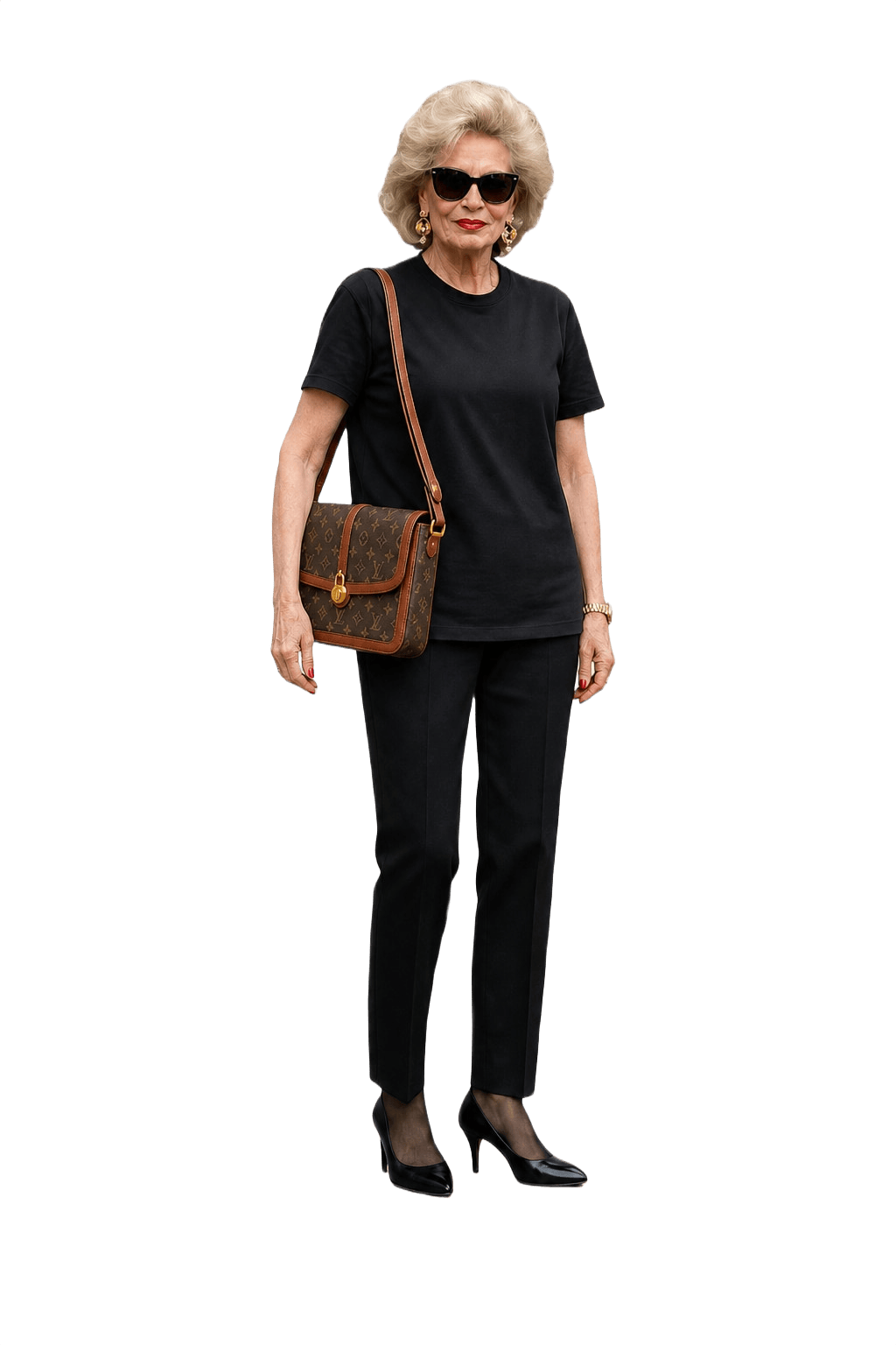 1980s Brown Coated Canvas Handbag - Model