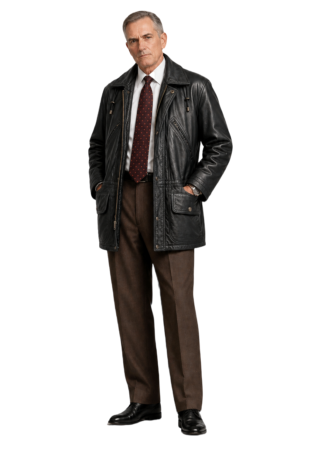 1990s Black Leather Jacket - Model