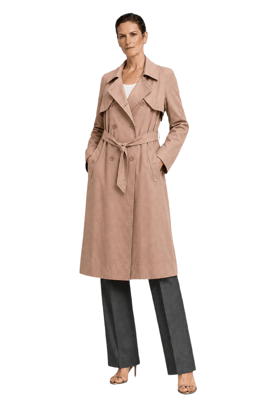 1990s Beige Cotton Blend Trench Coat - Model