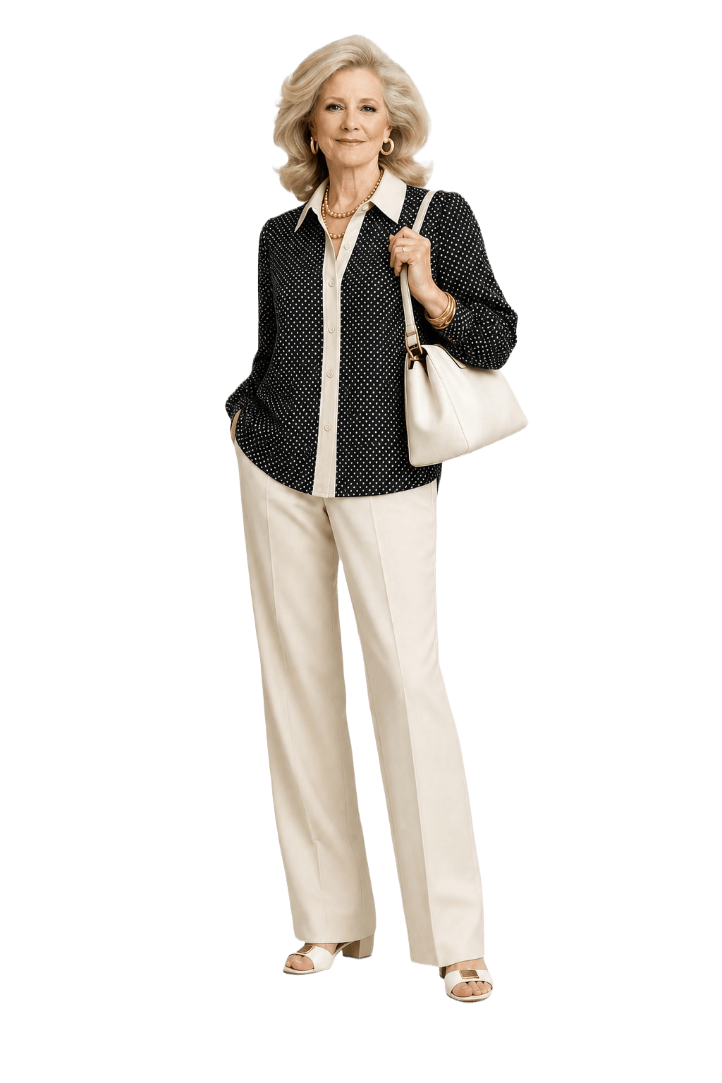 1970s Black Silk Blouse - Model
