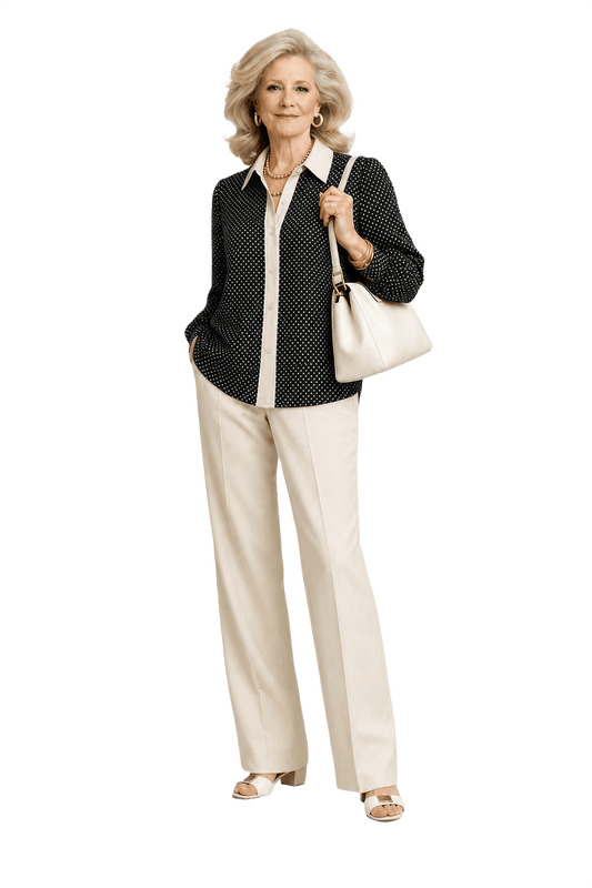 1970s Black Silk Blouse - Model