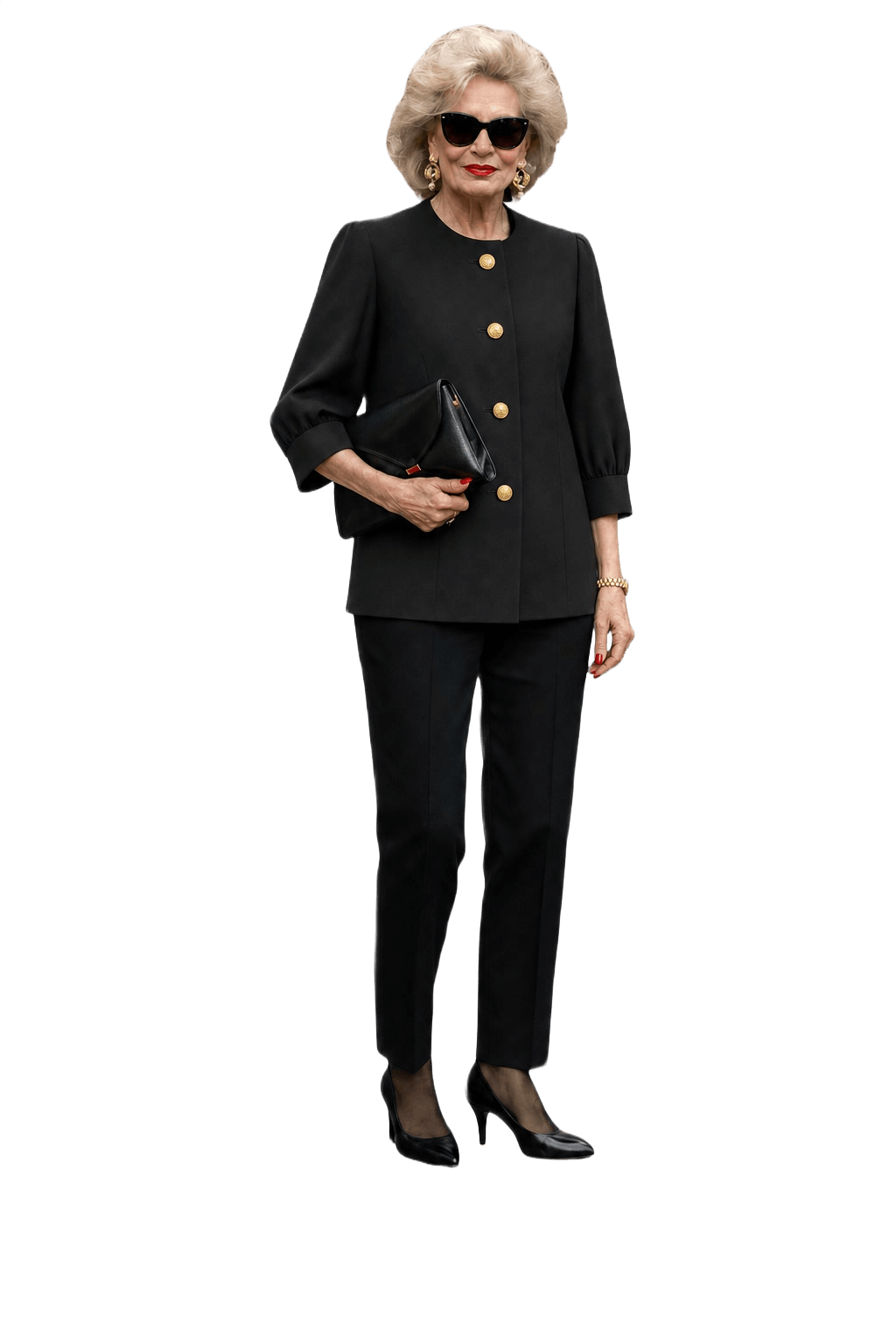 1980s Black Wool Blend Jacket - Model
