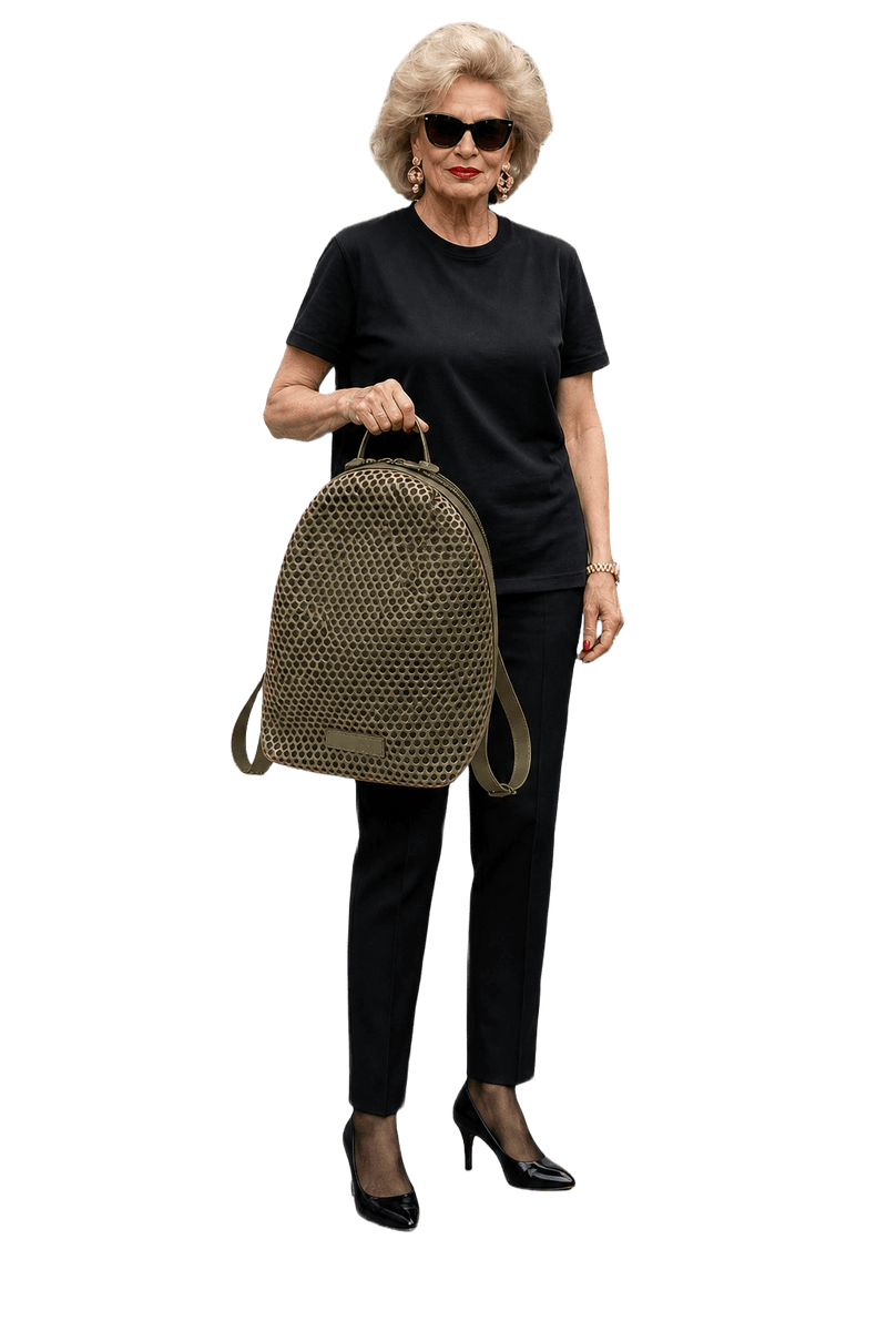1990s Green Leather Backpack - Model