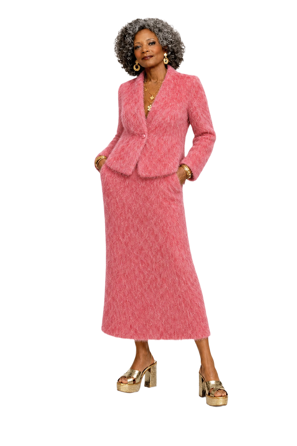 1980s Pink Polyester Set - Model