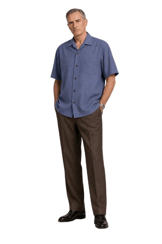 1990s Light Blue Cotton Shirt - Model