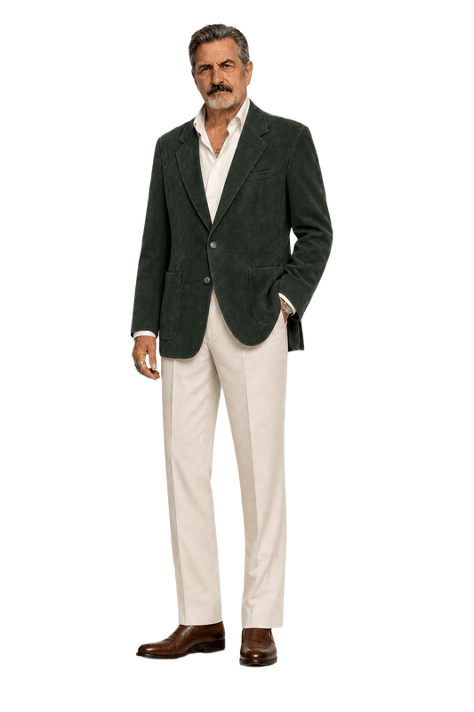 1980s Dark Green Suede Blazer - Model