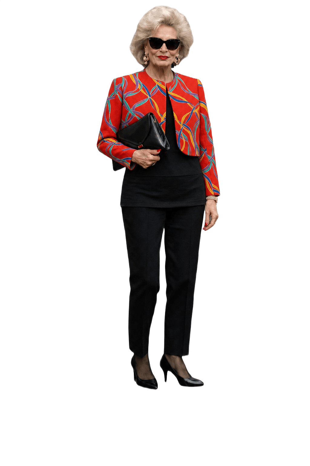 1980s Red Cotton Blend Jacket - Model