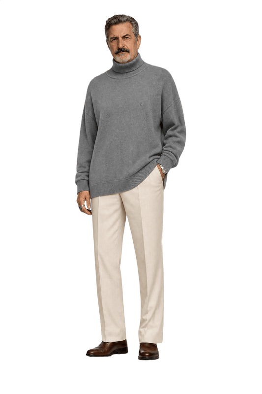 1980s Gray Wool Sweater - Model