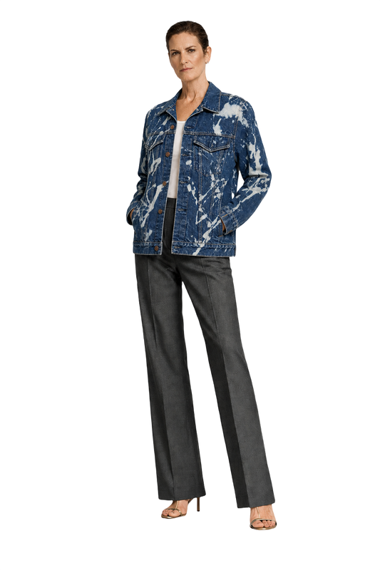 1990s Dark Blue Denim Jacket - Model