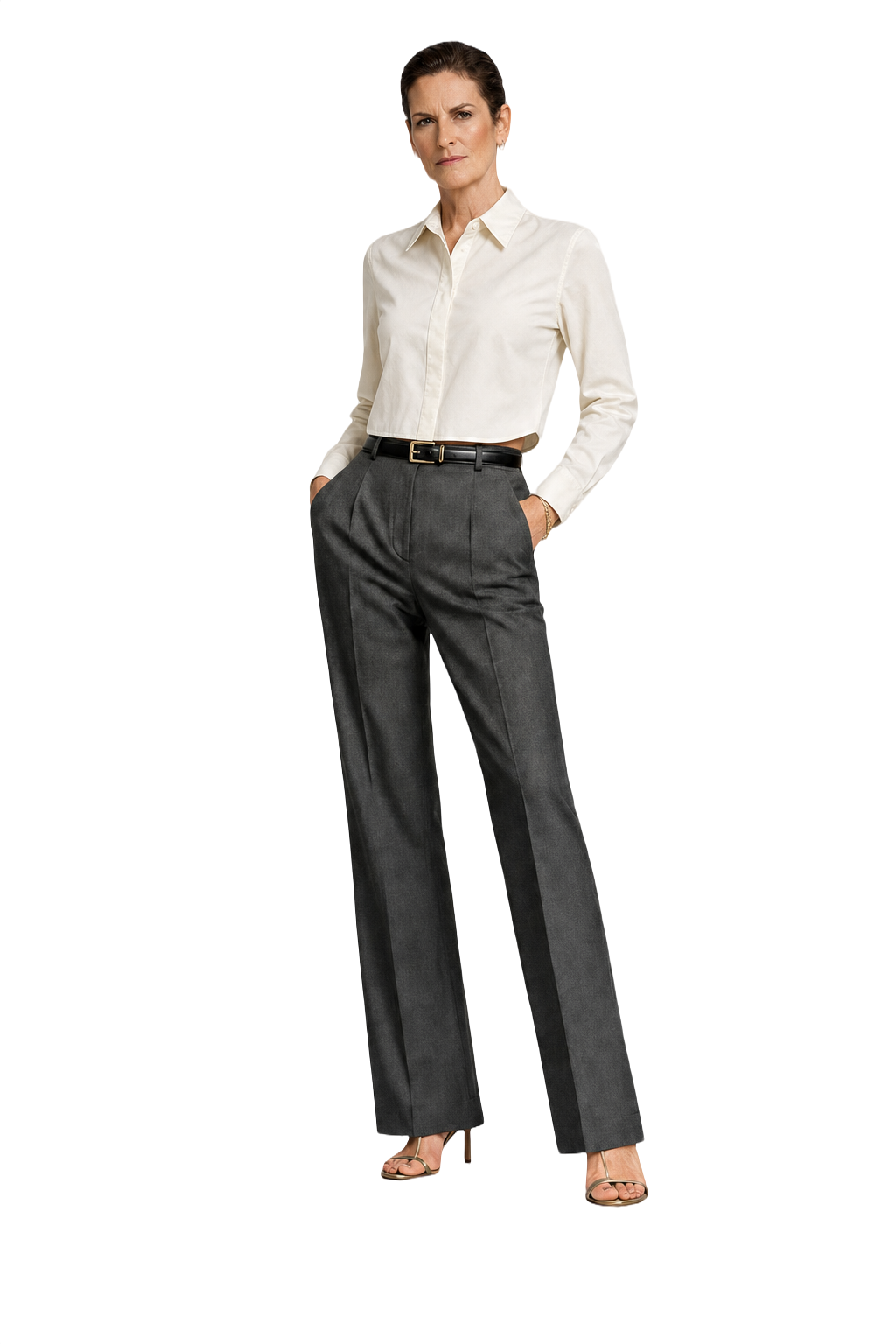 1990s White Cotton Button-Down Shirt - Model