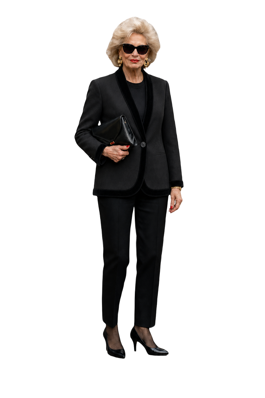 1980s YSL Black Wool Blend Blazer - Model