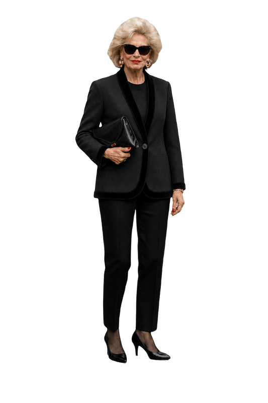 1980s YSL Black Wool Blend Blazer - Model