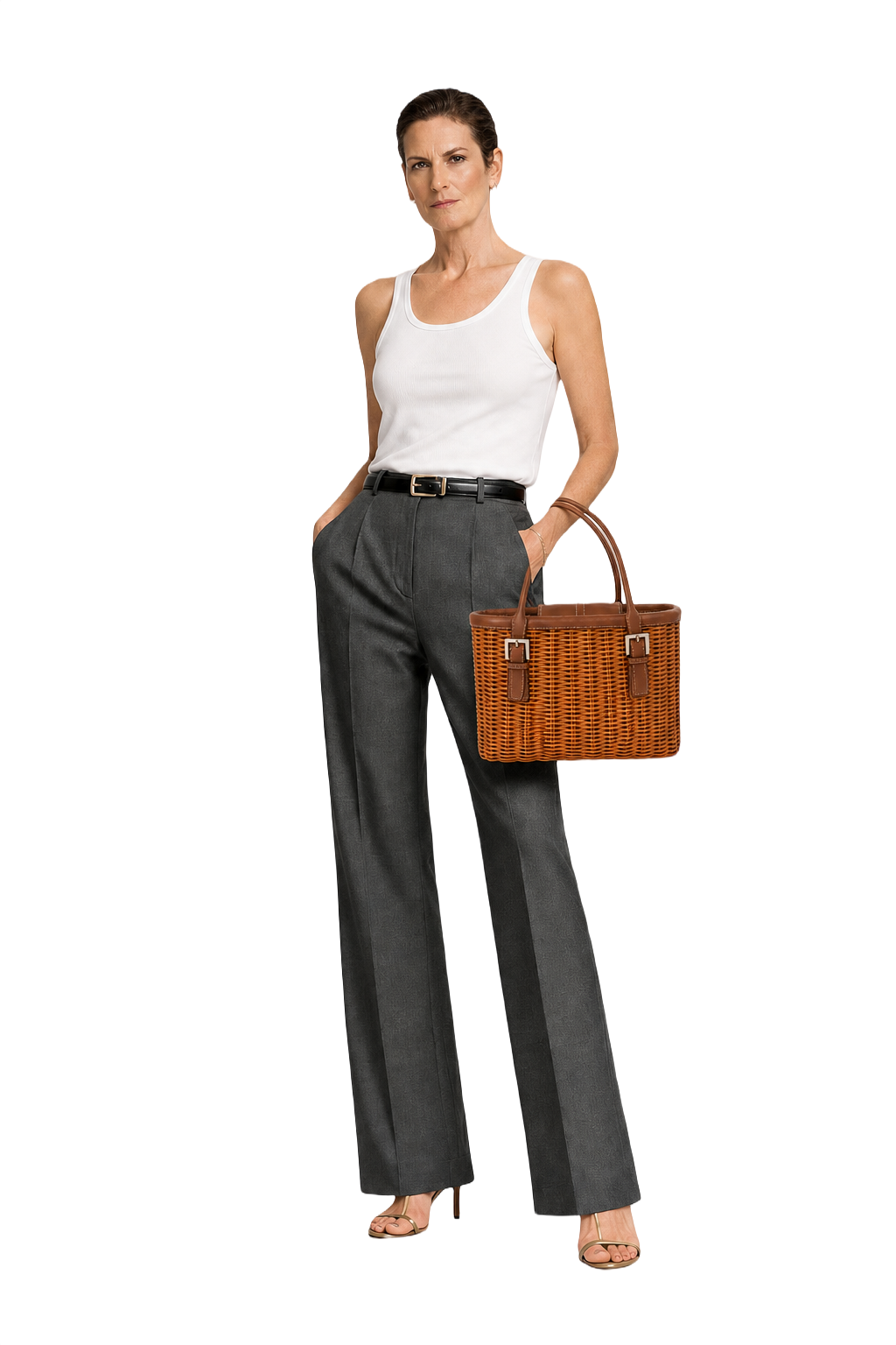 1990s Brown Wicker Bag - Model