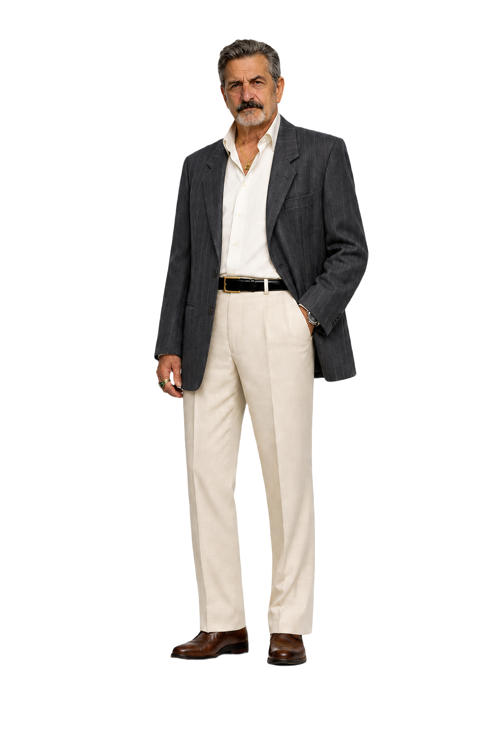 1980s Dark Grey Wool Blazer - Model