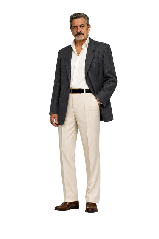 1980s Dark Grey Wool Blazer - Model