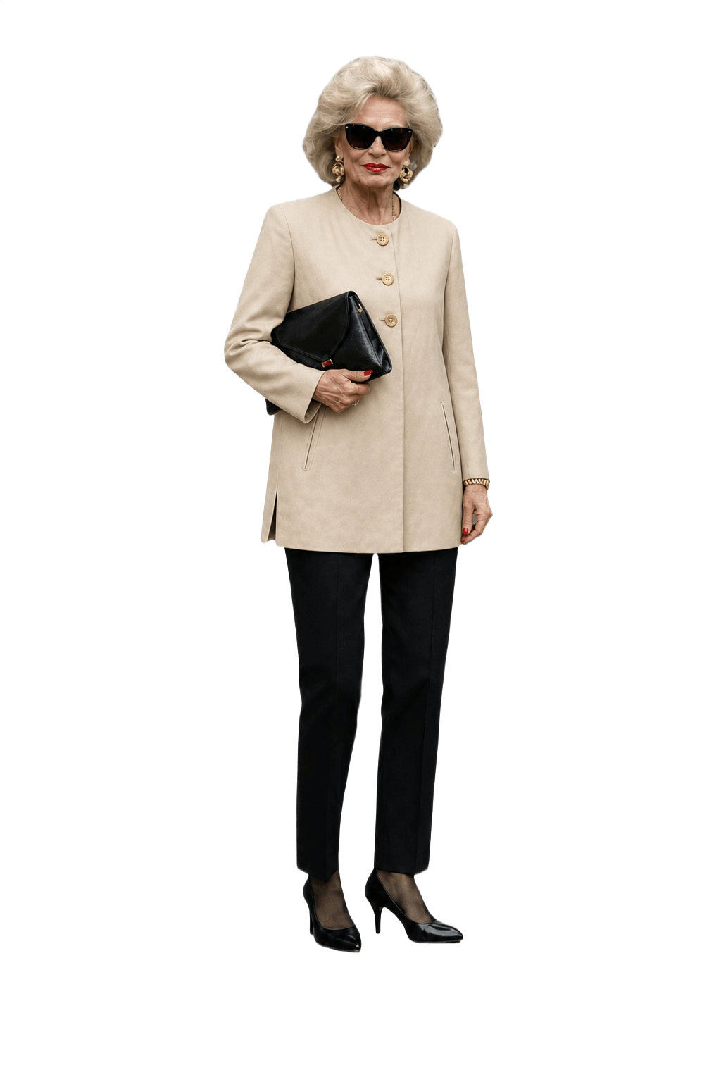 1980s Beige Cotton Blend Blazer - Model