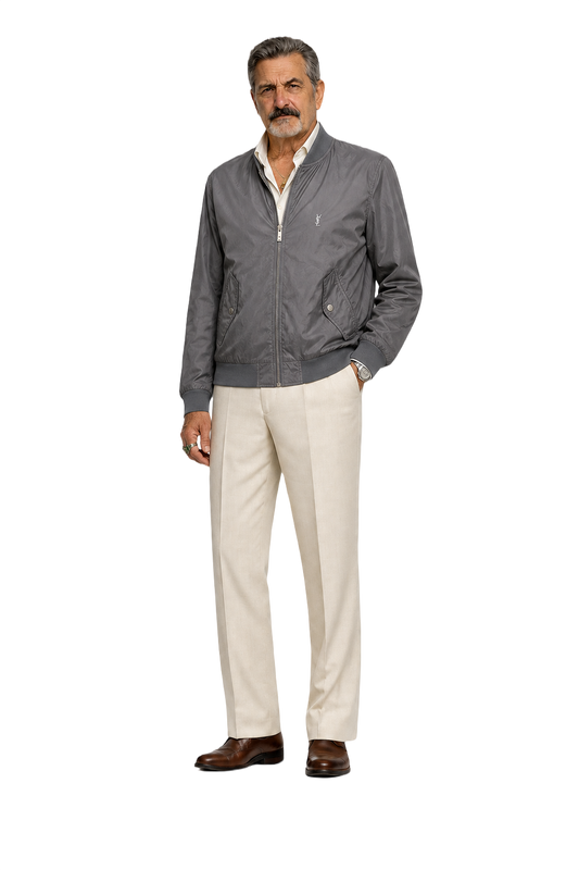 1980s Grey Nylon Jacket - Model