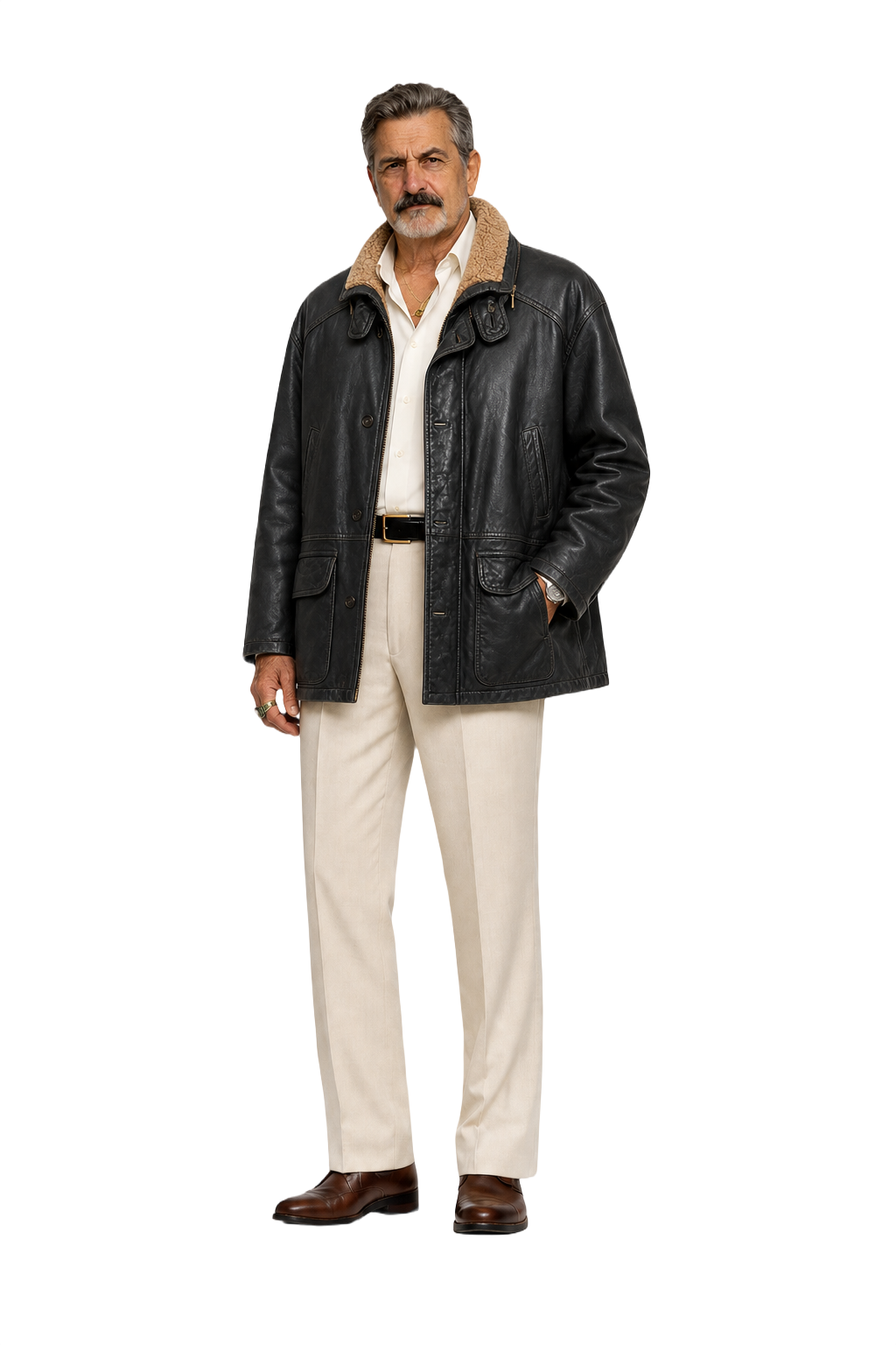 1980s Black Leather Leather Jacket - Model