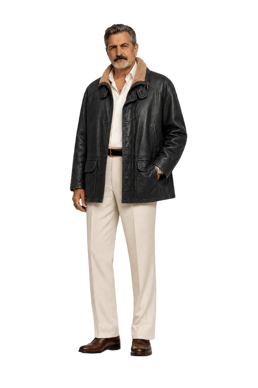 1980s Black Leather Leather Jacket - Model