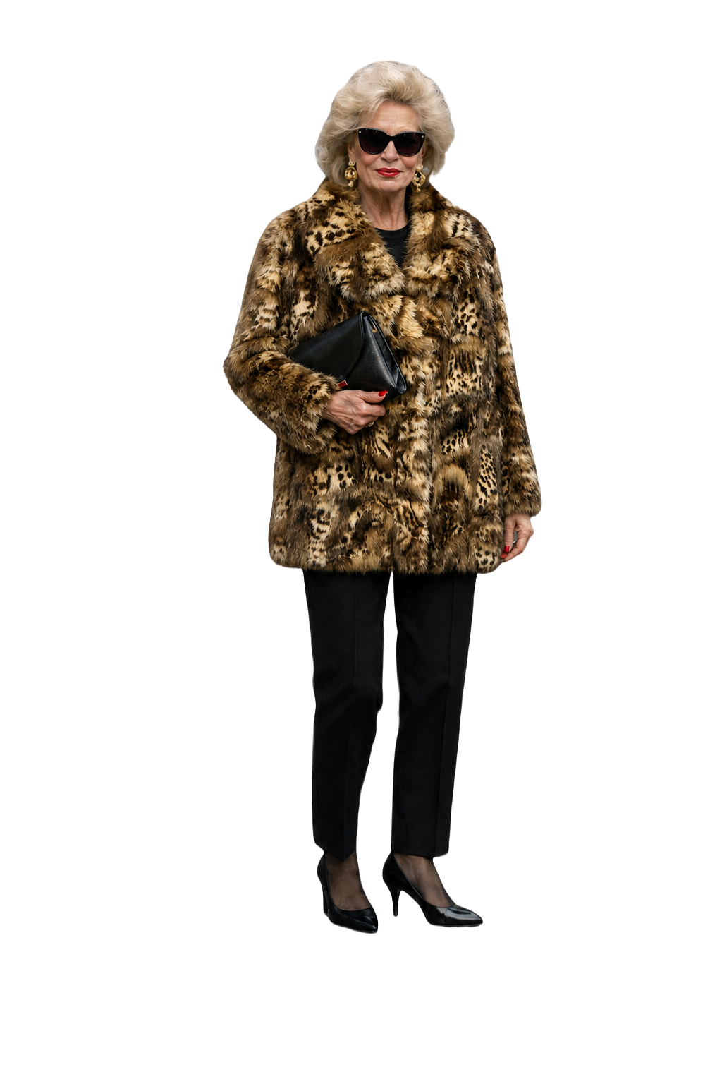 1980s Brown Fur Coat - Model