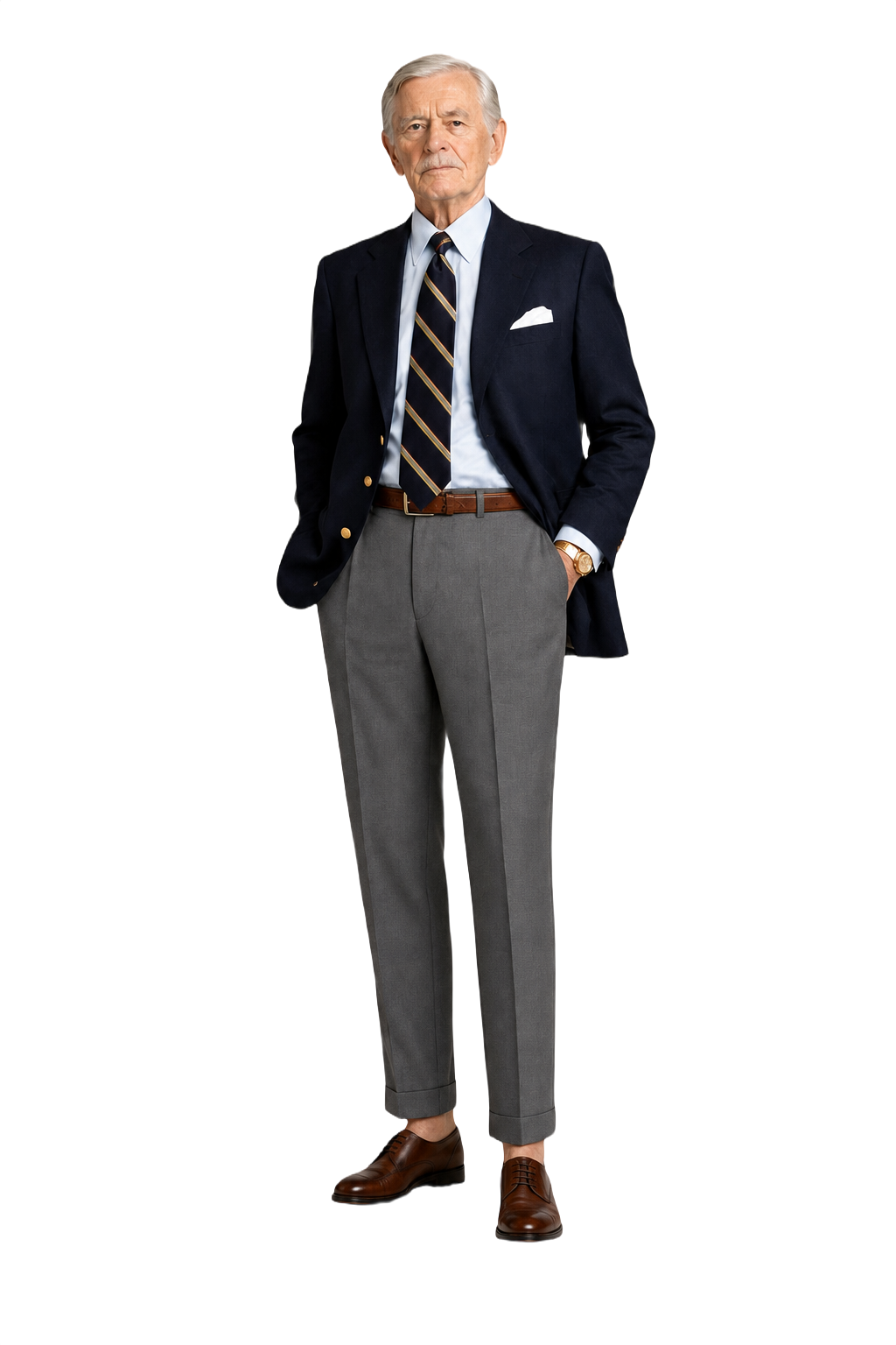 1960s Charcoal Grey Wool Blend Trousers - Model
