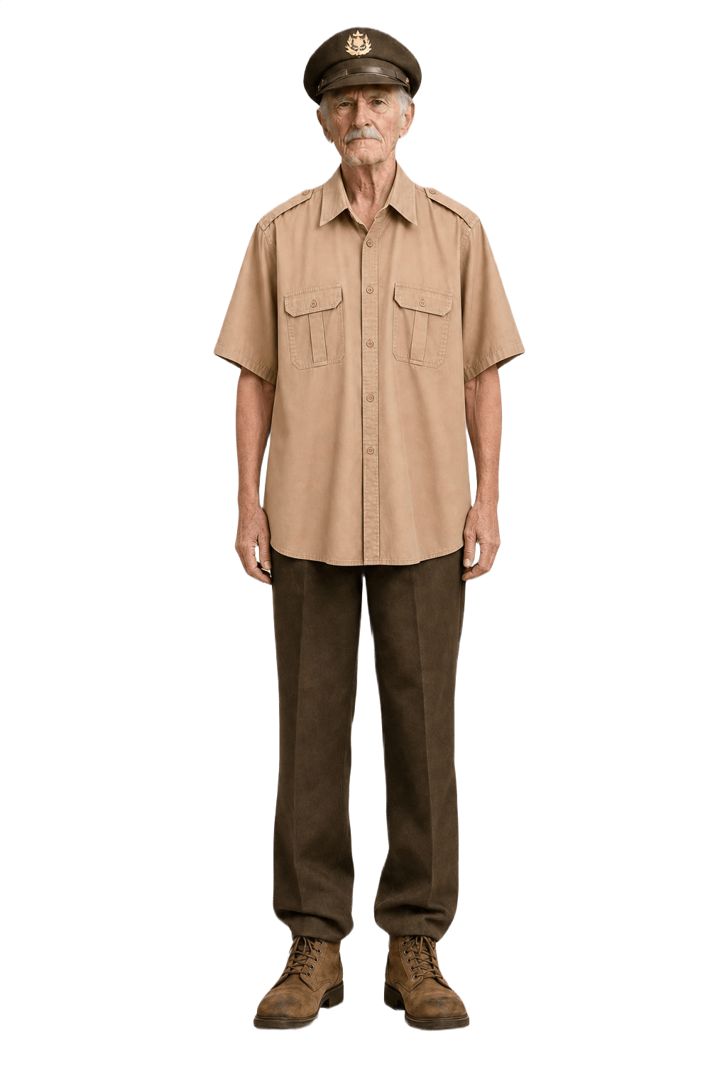 1940s Light Pink Cotton Blend Shirt - Model