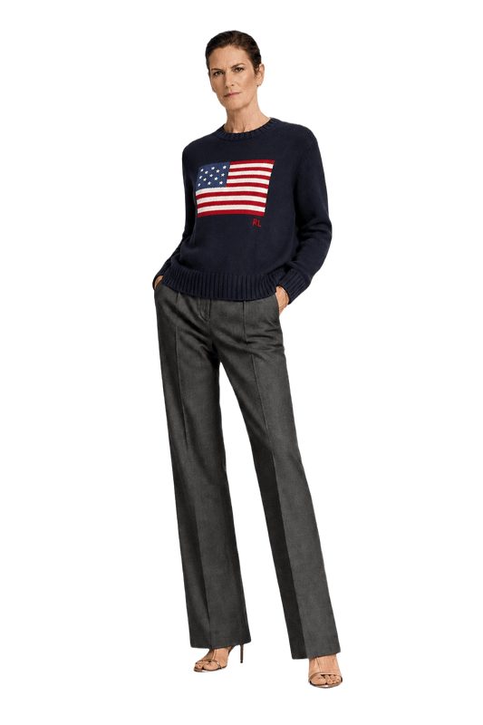 1990s Navy Blue Cotton Sweater - Model