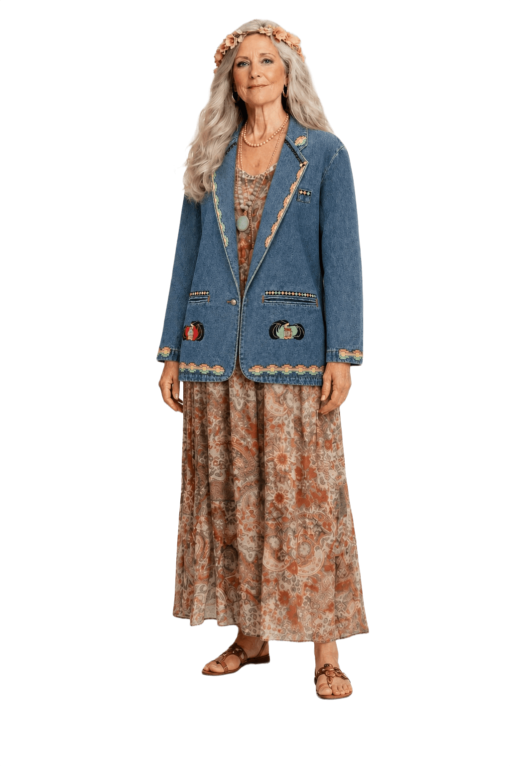 1970s Blue Denim Jacket - Model