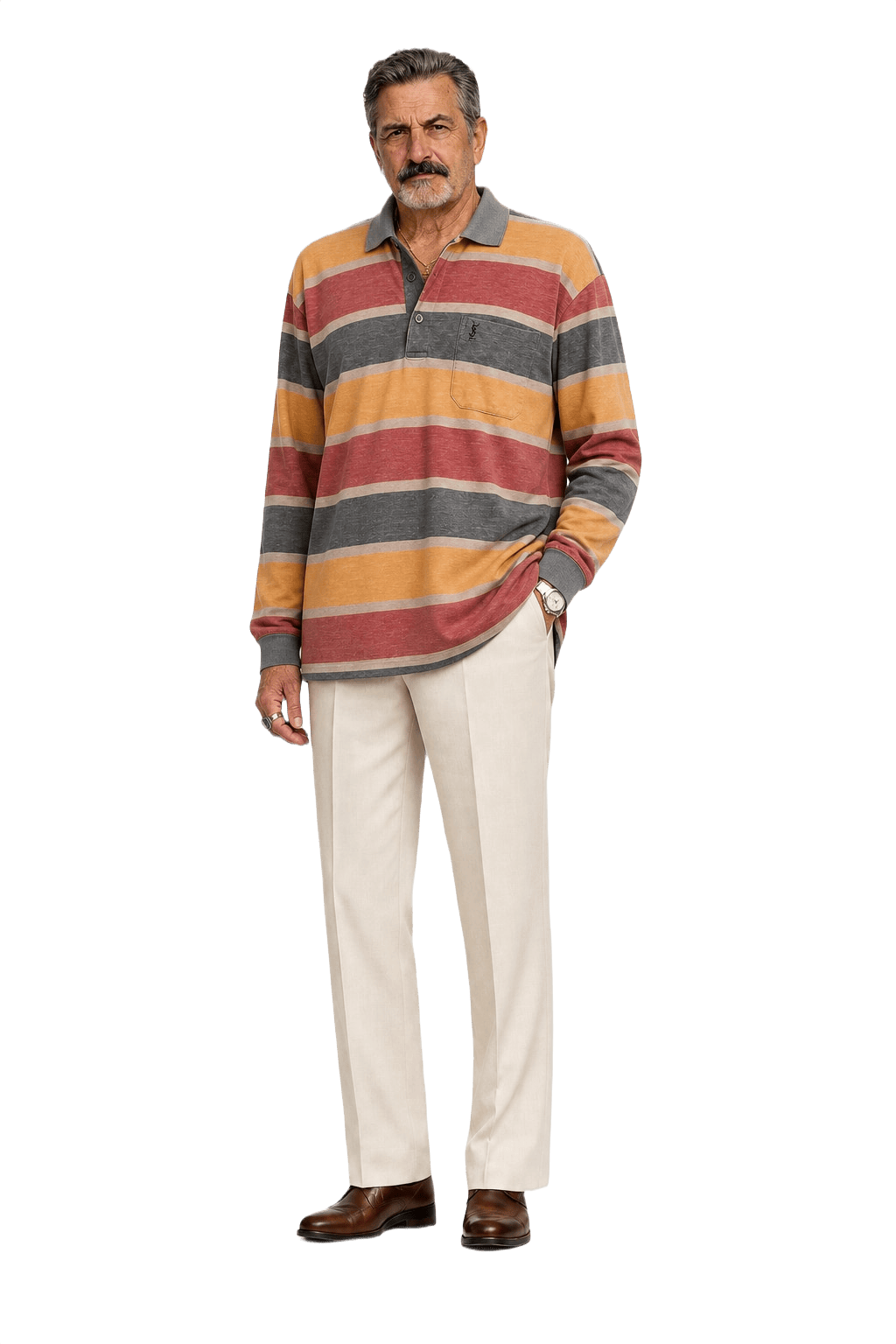 1980s Multi-Color Cotton Polo - Model