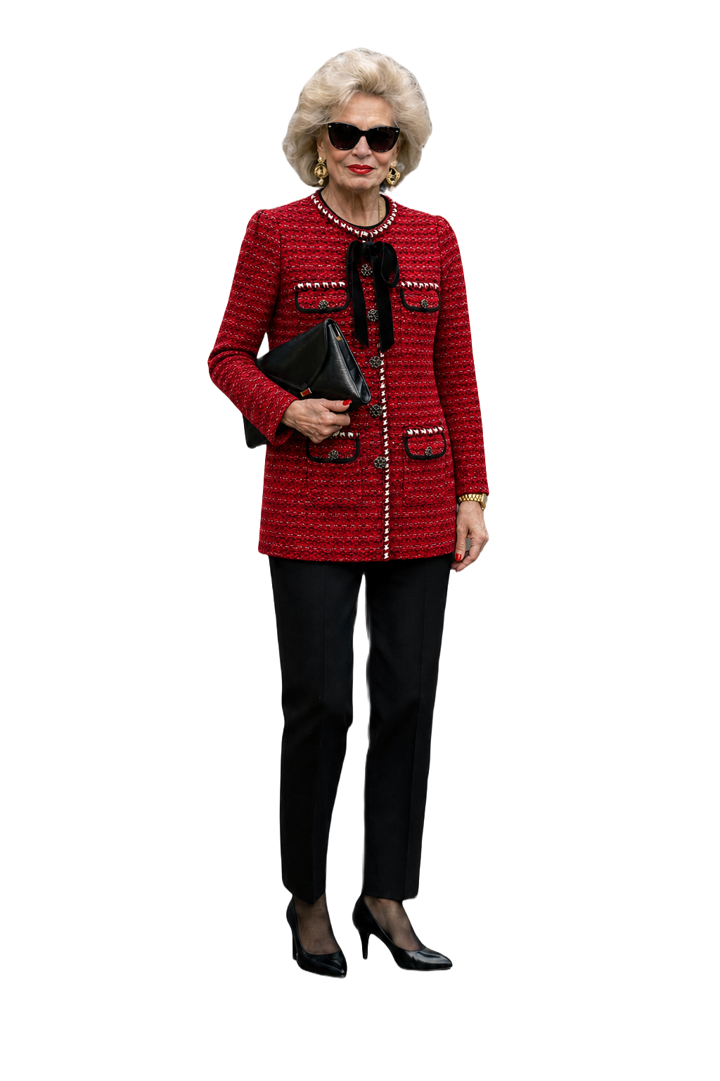 1980s Red Polyester Blend Jacket - Model