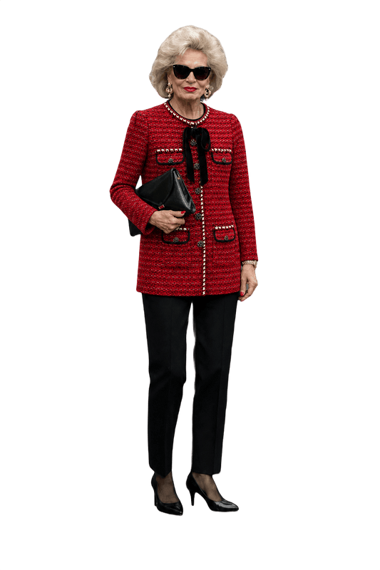 1980s Red Polyester Blend Jacket - Model