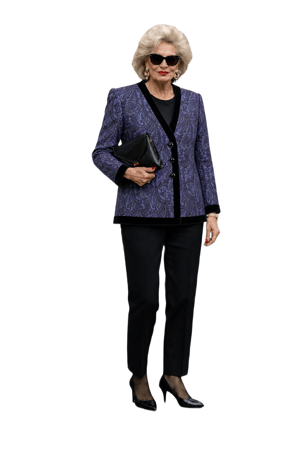 1980s Purple Wool Blend Blazer - Model