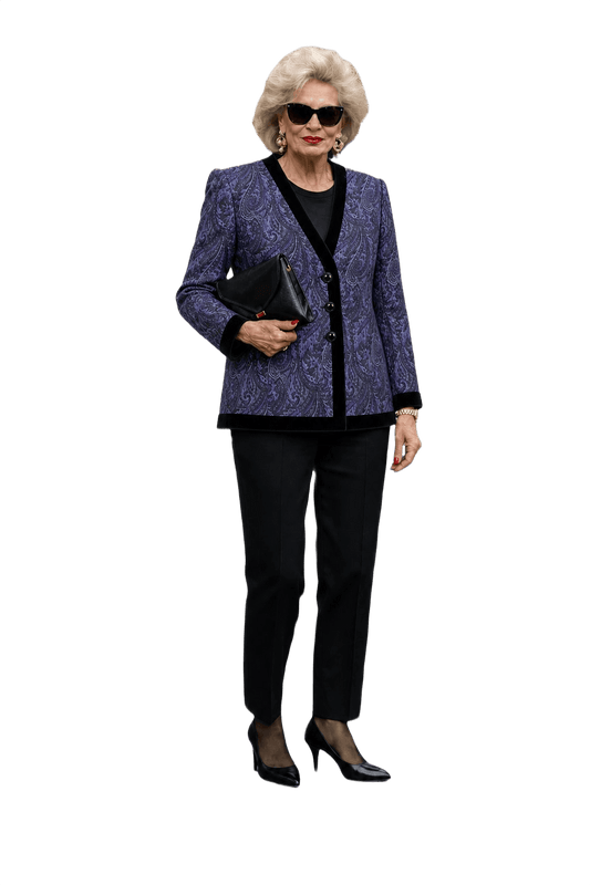1980s Purple Wool Blend Blazer - Model