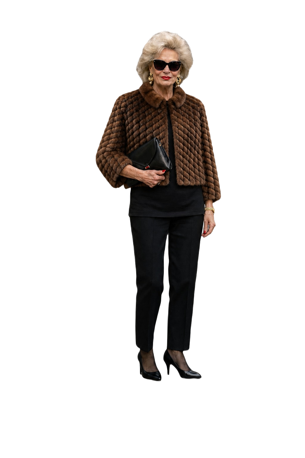 1980s Rich Brown Fur Coat - Model