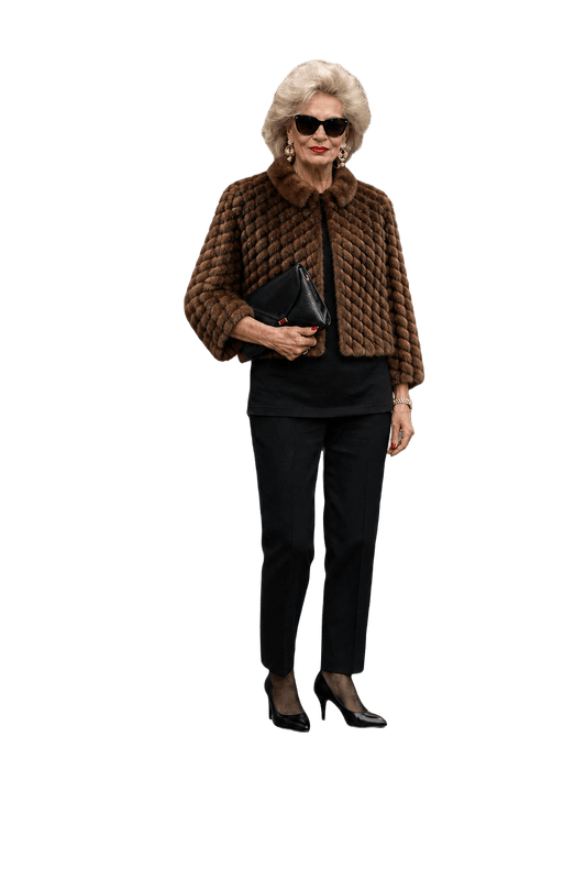 1980s Rich Brown Fur Coat - Model