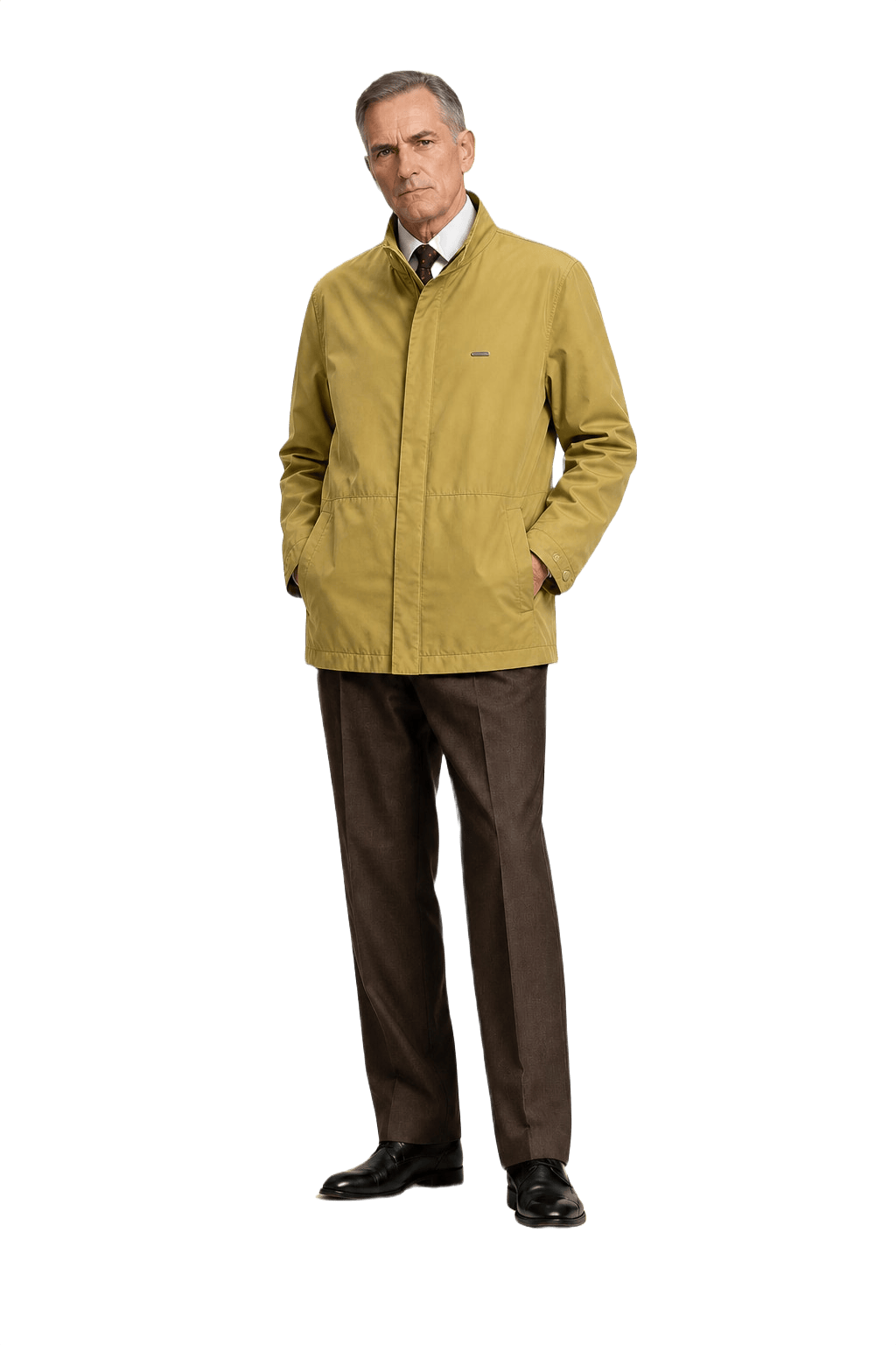 1980s Olive Green Cotton Blend Jacket - Model