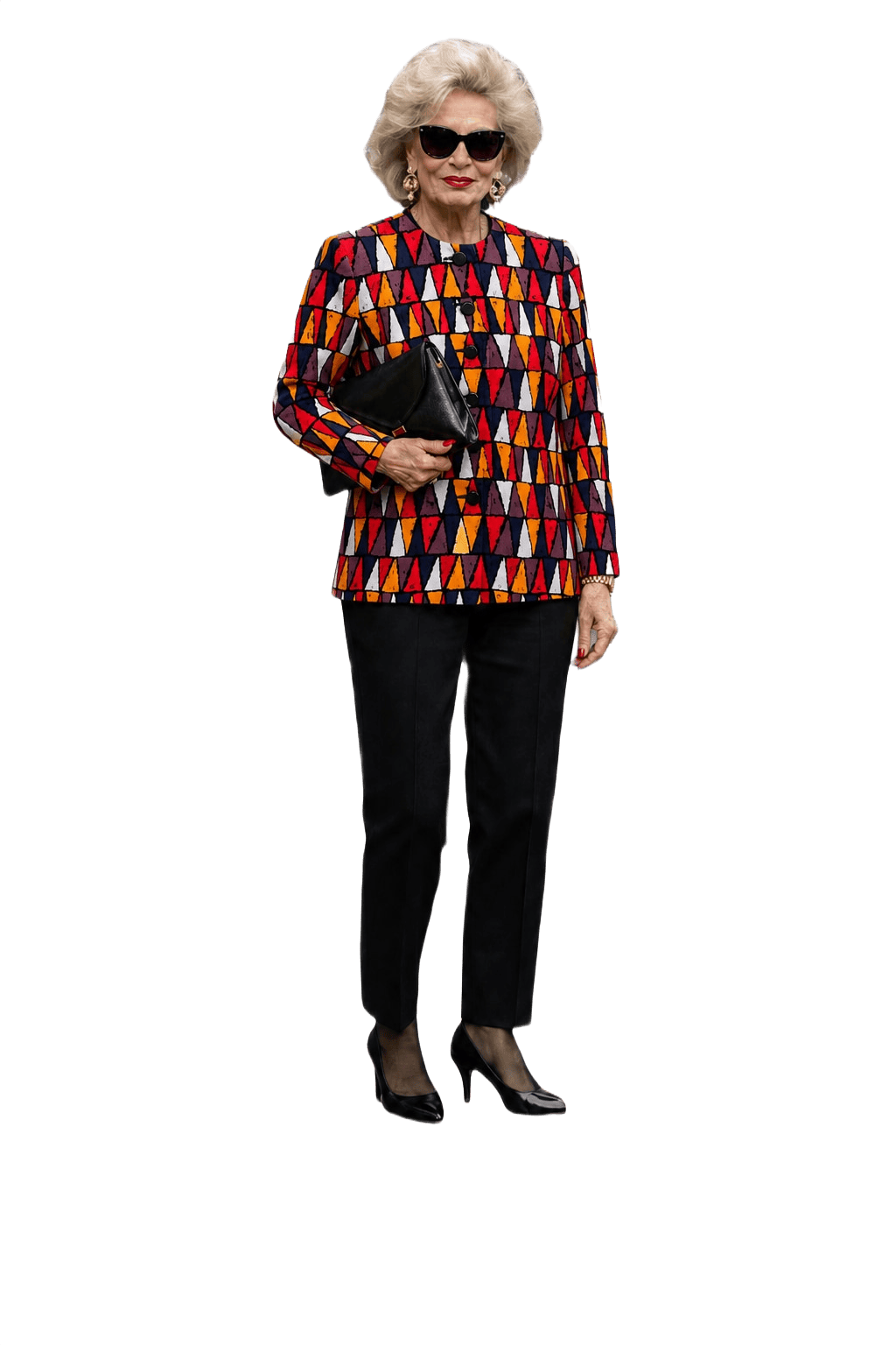 1980s Multi-Color Cotton Blend Jacket - Model