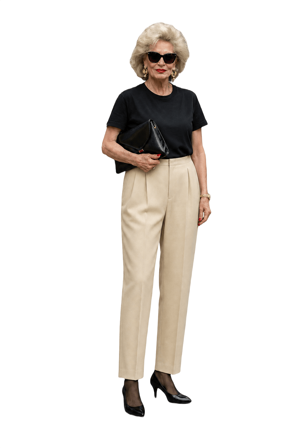 1990s Cream Wool Trousers - Model