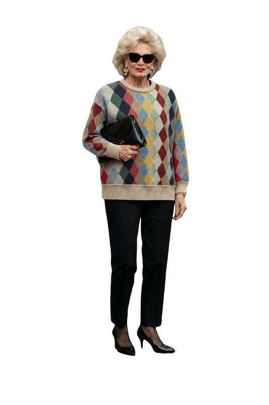1990s Multicolor Wool Sweater - Model