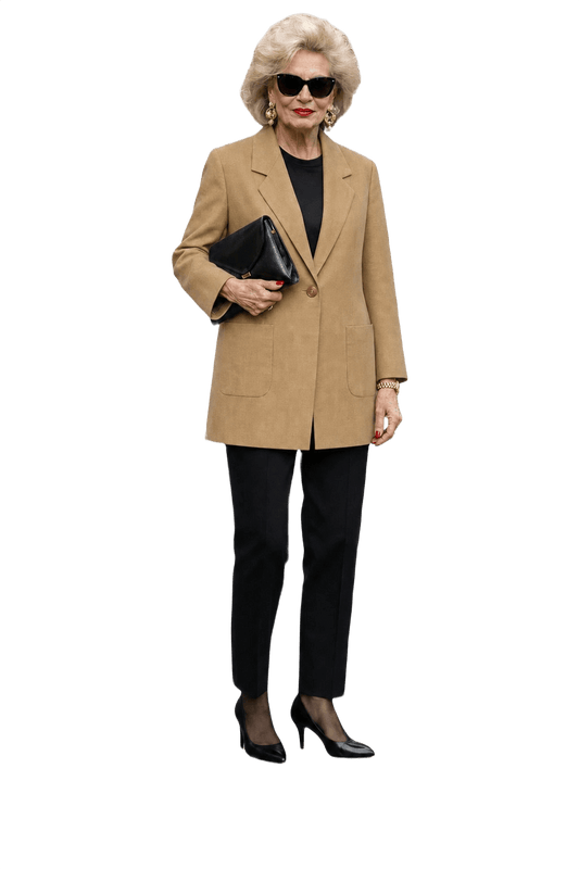 1980s Camel Wool Blend Blazer - Model
