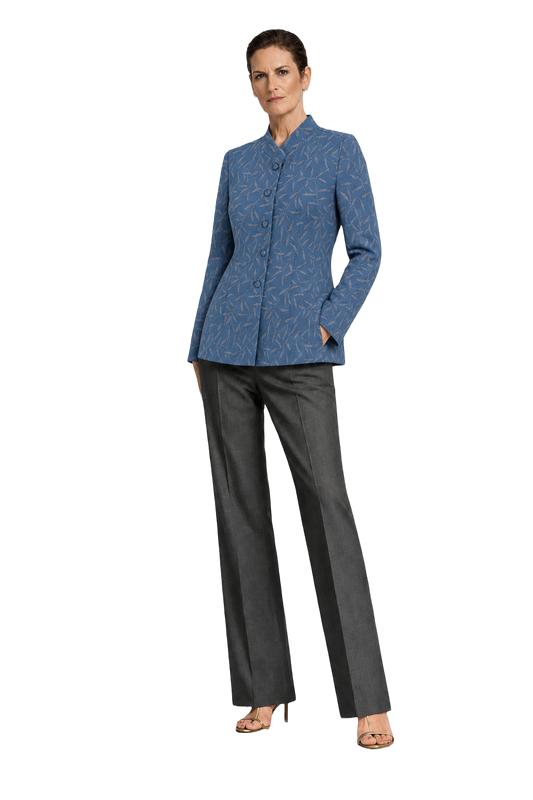 1990s Blue Wool Blend Blazer - Model